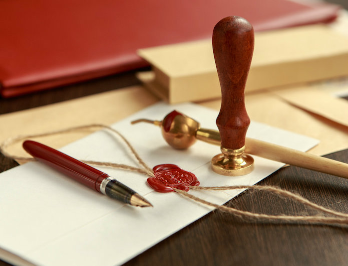 Photo of papers and wax seal